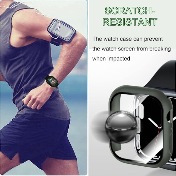 2 i 1 vanntett etui for Apple Watch 7 8 Full Wrap Protection Case