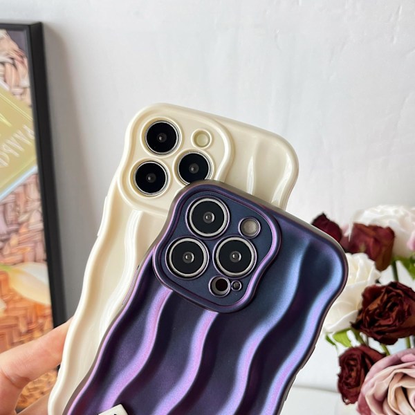 för iPhone 13 Pro Skal, Vatten Ripple Mönster Lockig Våg Ram Mjuk Kompatibel med iPhone Skal (Grön, iPhone 13 Pro) Grön