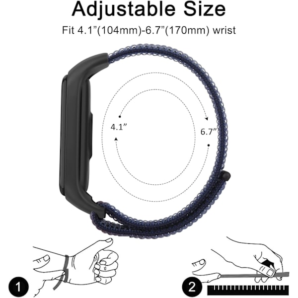 Nylon för Xiaomi Mi Band 5/ Mi Band 6, 3-pack mjukt armband