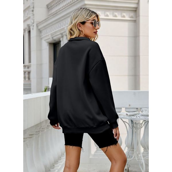 Dame Varm Sweatshirt med Lommer - Casual Pullover Toppe - L