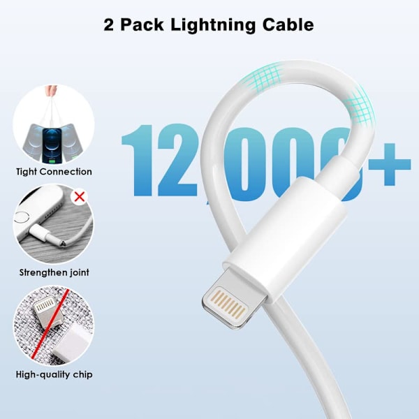 Iphone Laddare [Apple Mfi Certifierad] 2 Pack Apple Iphone