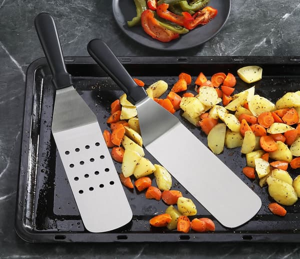 wxsp Sort spatel i rustfrit stål - Teppanyaki spatel - Udendørs grillning - 37