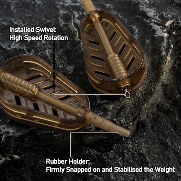 Fiskemetod Feeders (4 st) - Feeder Set med vikter för karpfiske
