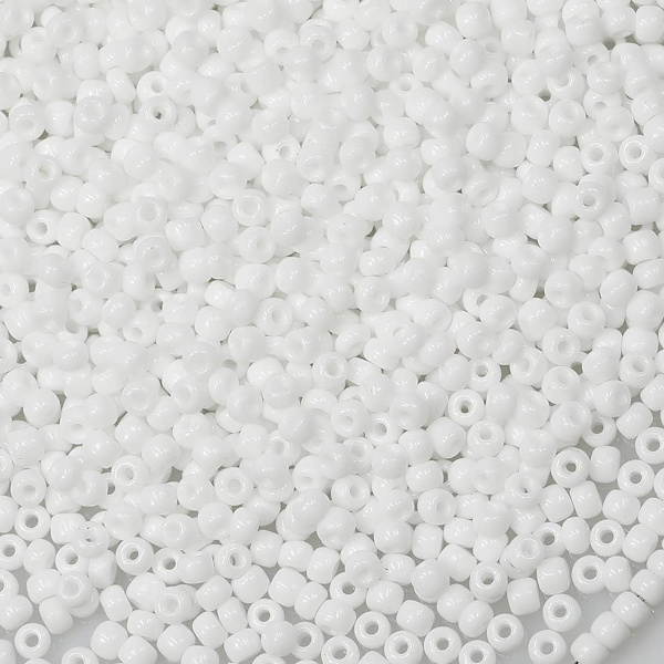 Vit färg 3 mm fröpärlor (3600 st/100 gram) - Glas Craft Beads
