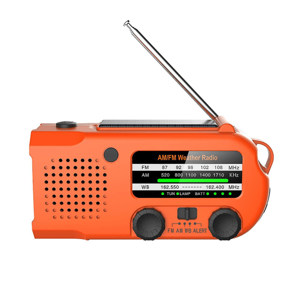Hätäkäsikammen radio LED-taskulamolla hätätilanteisiin, Am/fm Noaa Kannettava sääradio 5000mah Power Bank -puhelinlaturilla, power Fo