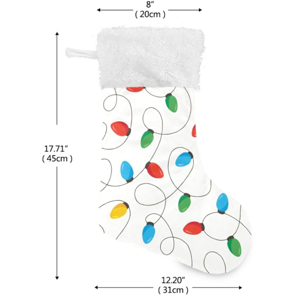 Julklapp, personliga julklappsstrumpor 2-pack Söt julregnbåge Glödlampa 45,7 cm Julstrumpor Hängande Ornament