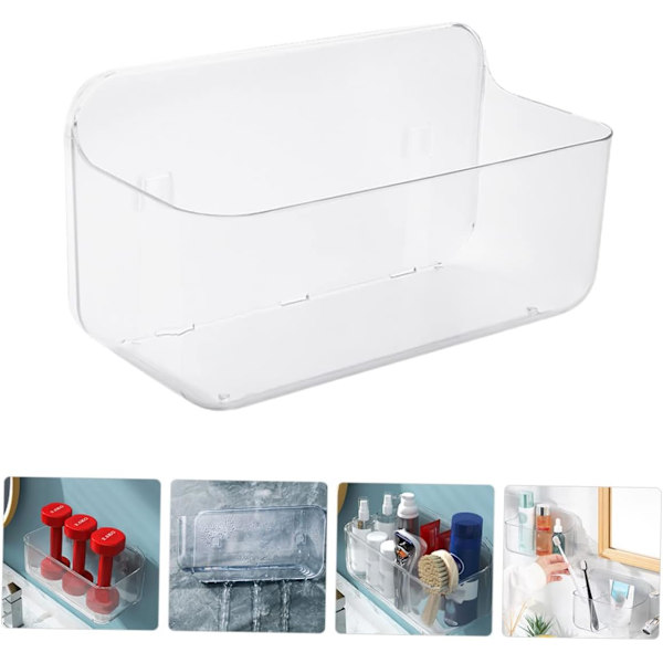 Badrums hyllor hyllor för badrumsvägg kryddförvaring hylla väggmonterad lagerhylla transparent badrums hyllor badrum duschhylla