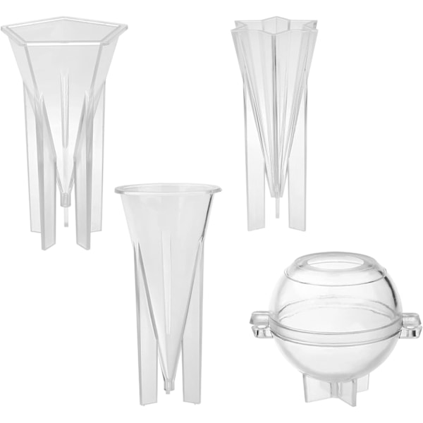 4 stk. Former Sett - Plast Lysestøping Kit - DIY Lys