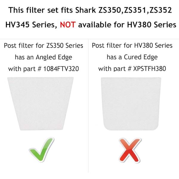 Vakuum udskiftningsfiltre til Shark Rocket - skum- og filtfiltre +