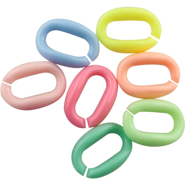 Akryl Kedjelänkar 300st Blandad Färg Oval Akryl Macaron Plast