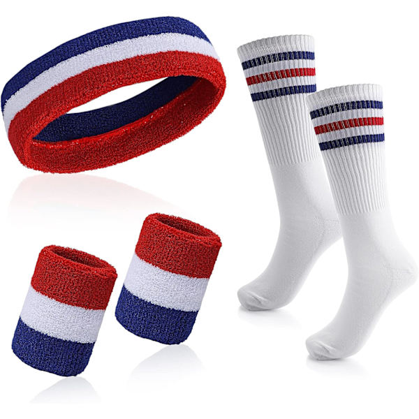 Set med svettband och höga rörstrumpor