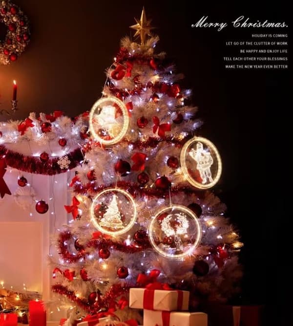 Juldekorationer, 3D Bokstavs Sugproppslampor, LED Ljusslingor, Batteridriven, 24 cm \"Julgrans Atmosfärslampor (älg) älg