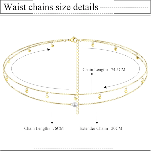 18K forgyldt midjekæder Body Chain til kvinder