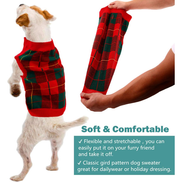 Hundtröja Väst Turtleneck Hundar Stickad Sweatshirt med Sele Hål, Kallt