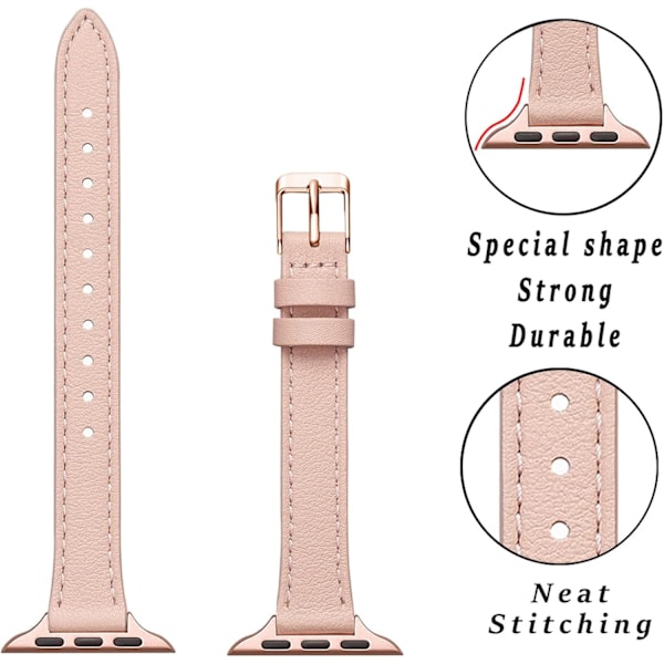 Små læderremme, der er kompatible med Apple Watch Band 38 mm