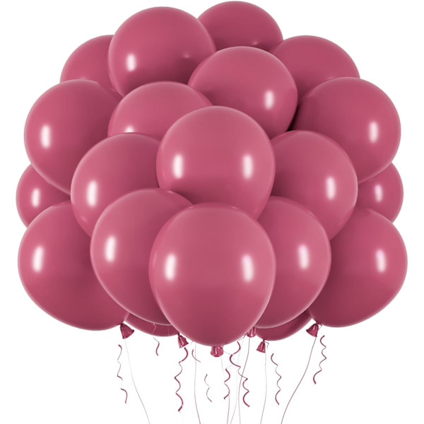 65 stk. Retro Rosa Latexballoner, 12 Tommer Helium Festballoner med