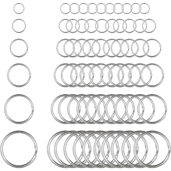 Paket med 60 nyckelringar - DIY-nyckelringstillbehör