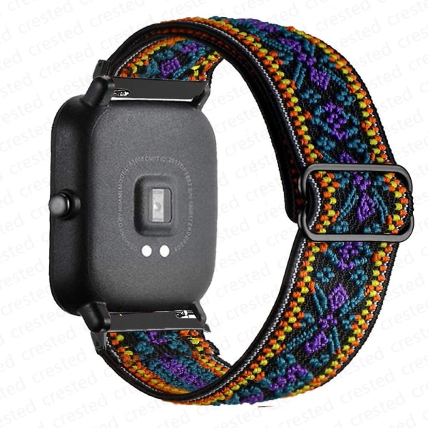 20mm/22mm Band för Amazfit Gts 4//2/2e/3/gts2 Mini/gtr 4/3/pro/gtr2/47mm/stratos Nylon Elastiskt Klockarmband Amazfit Bip Rem Bohemia purple 22mm