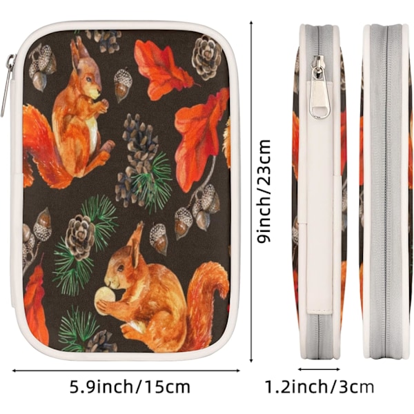 Sød niml Squirrel Pu Leer ncil Cse,Lrge Cpcity n Bg Pouch Holder ncil Orgnizer Cosmetic Mkeup Bg for Office hool College