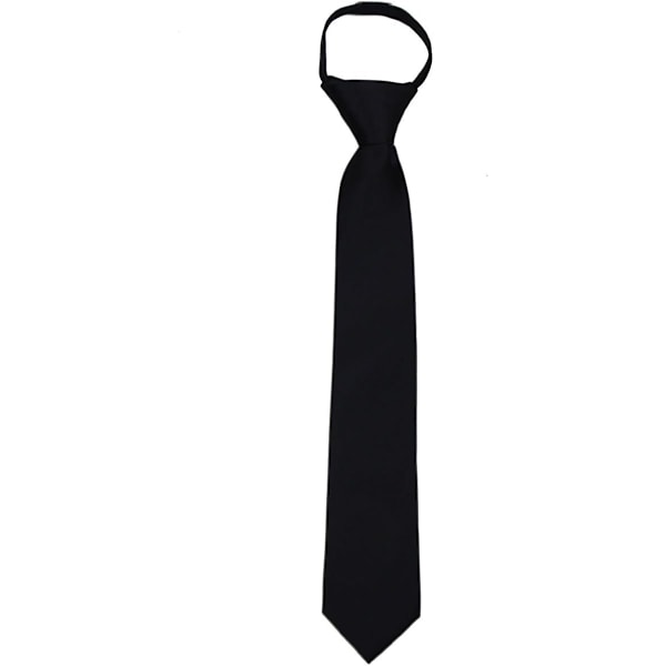 Herre Designer Ensfarget Tuxedo Formell Glidelås Slips