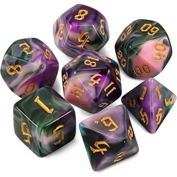 Tärningssats - Polyhedral tärningar för Dungeons and Dragons (7 st)