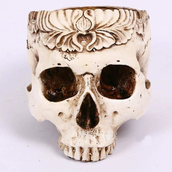 Rock and Roll Punk Style Skull Askebæger Resin Håndværk Hjemmeindretning Halloween Dekoration Husholdningsartikler  One Size  One Size