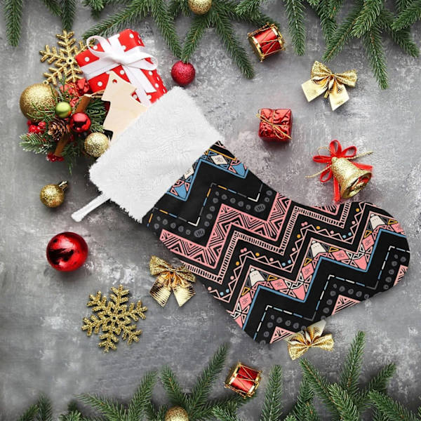 Julklapp, personliga julklappsstrumpor 2-pack Aztek-mönster 45,7 cm Julstrumpor Hängande Ornament Eldstad för träddekoration 17.