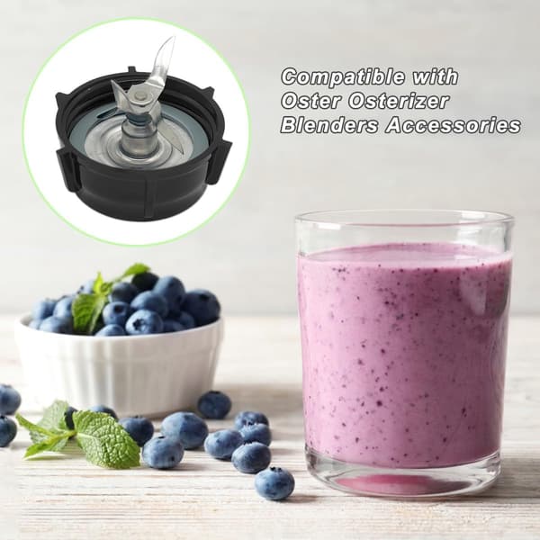 til Oster Blender Udskiftningsdelsæt - Isknuserblad med Kande Bundhætte, Koblingsstuds Slingerstift & 4 Gummi O-ring Pakninger
