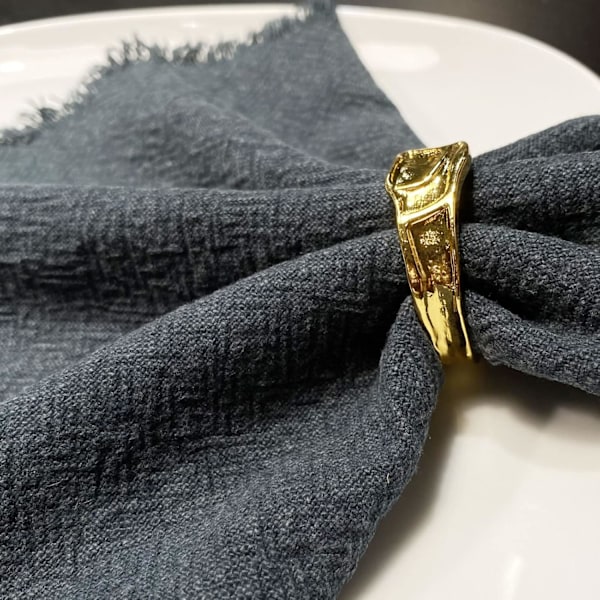 Guld Servettringar Set om 12, Moderna Enkla Runda Servetthållarringar för