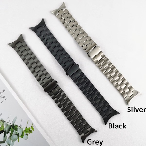 Metalrem til   Galaxy Watch FE/7/6/5/4, ingen mellemrum rustfrit stålrem til Galaxy Watch 6/4 Classic, justerbar elegant udskiftningsrem til Galaxy Watch