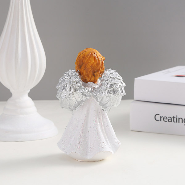 Pige Elf Engel Staty Studie Stue Desktop Resin Håndværk
