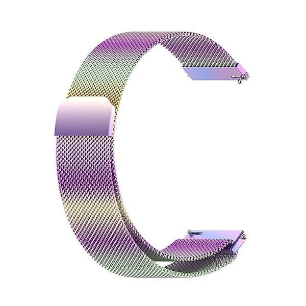 Udskiftningsrem i rustfrit stål, magnetisk Milan-modearmbånd til Samsung Galaxy Watch 3 Rainbow 20mm