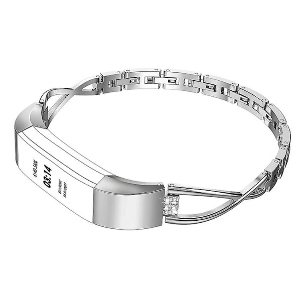 För Fitbit Alta Smart Watch X-formad metallklockarmband BNC Silver
