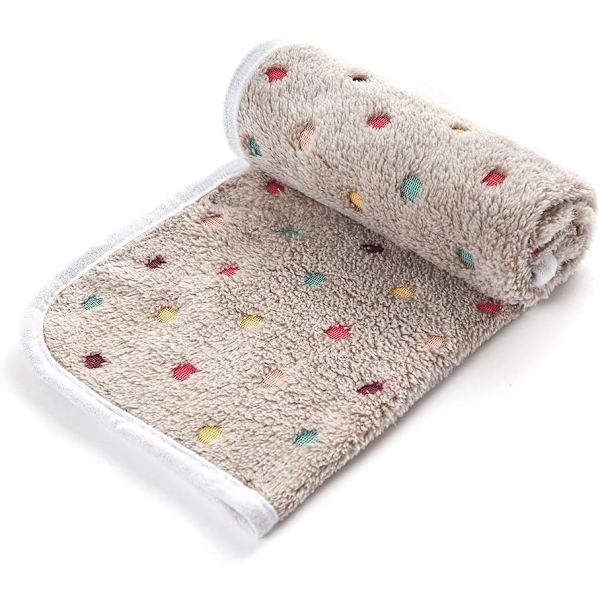 1 Pack 3 Filtar Supermjuka Söta Prickmönster Husdjursfilt Flanell