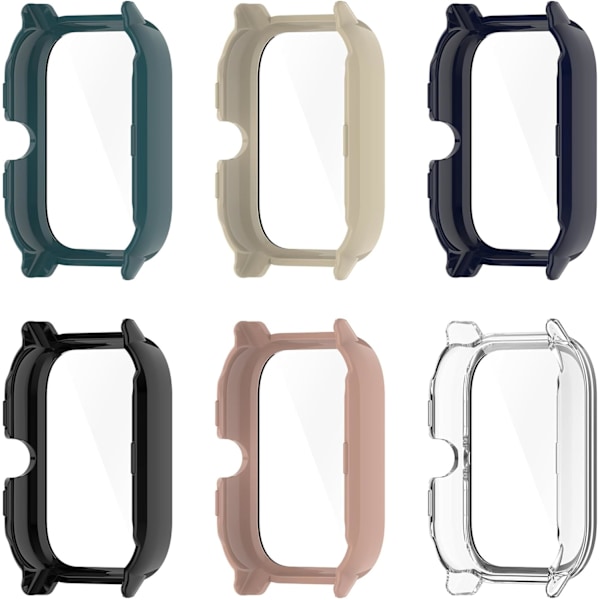 Skal avsett för KEEPONFIT IDW21 Ram PC Skyddande Hölje med Härdat Glas Film för KEEPONFIT IDW21 Smartwatch Skärmskydd Tillbehör (6Co