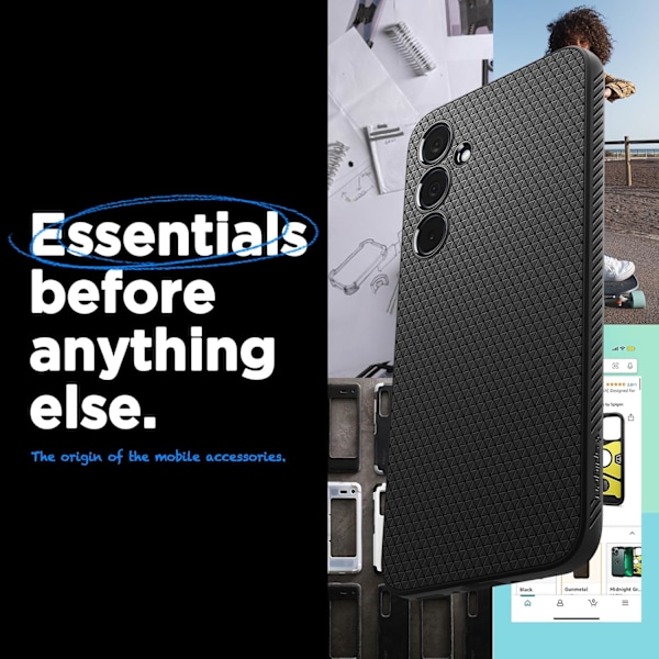 Liquid Air Designet for Galaxy A35 5G Deksel (2024) - Matt Svart Matt Svart A35