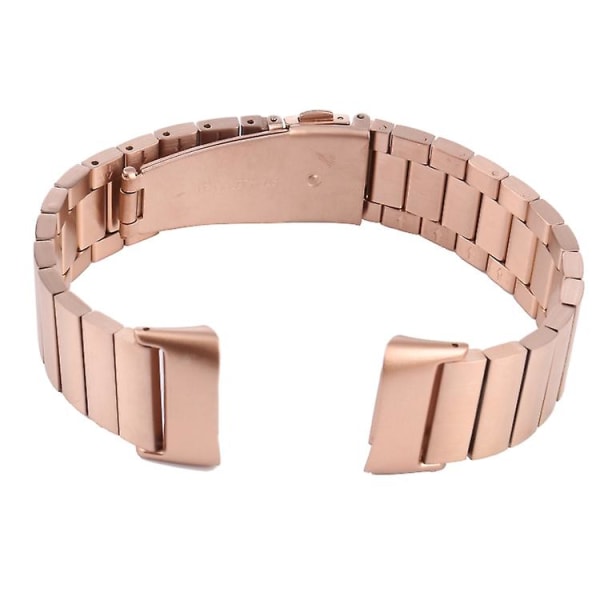 Til Fitbit Charge 5 En-perle Stålarmbånd Rem SFC Rose Gold