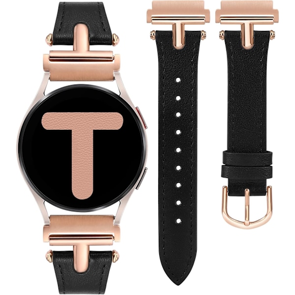 Läderarmband Kompatibelt med   Galaxy Watch 7/6/5/4 Band 40mm 44mm/Watch 6 Classic 43mm 47mm/Watch 5 Pro 45mm/Watch 4 Classic 42mm 46mm/Watch 3