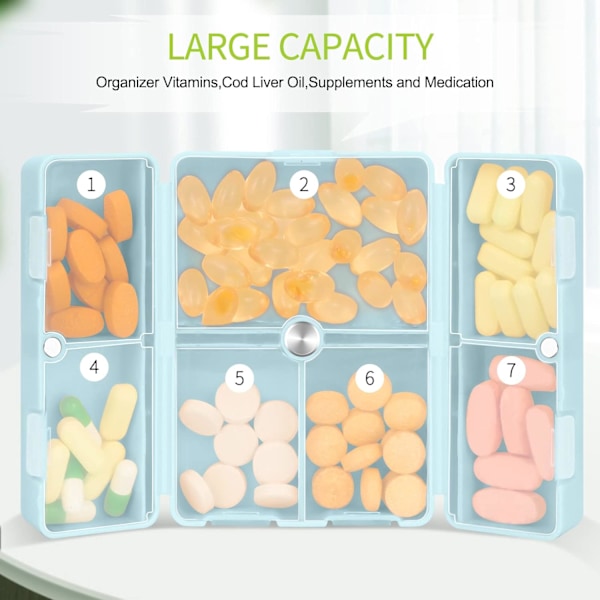 2 stk. Daily Pill Organizer, 7 rum Portable Pill
