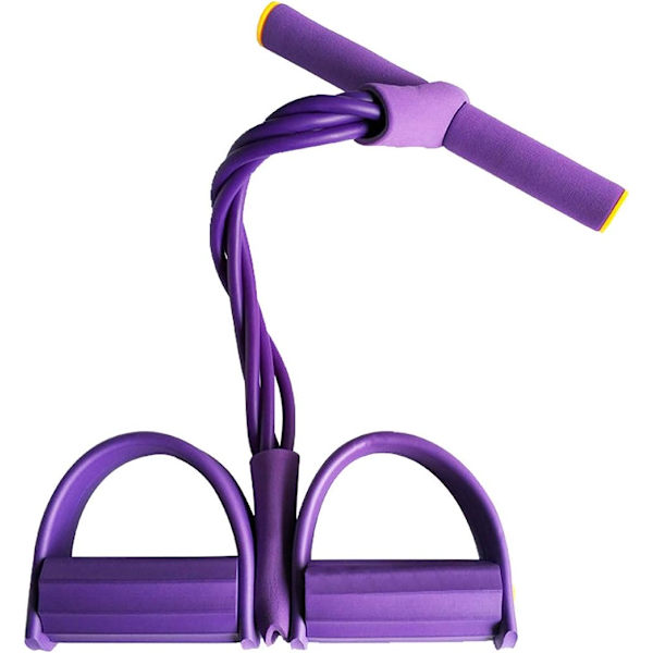 ECYC Ft Pedal Rll y Abdmen Trainer Telescpic Belt Handle Elastic Pull Rpe  Arm Leg Fitness Shaping Hme Sprts Sit-ups Yga High Elastic Purple