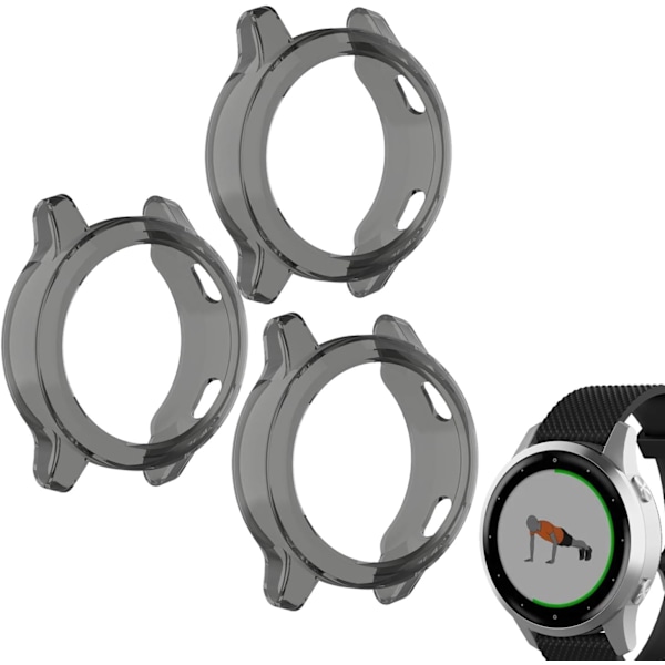 Garmin v铆voactive 4S Transparent TPU-skal - Svart, 40 mm