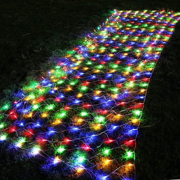 12ft x 5ft 360 LED julelysnet, 8 tilstande busknetlys, der kan forbindes, timer, vandtæt til juletræer, buske, have, udendørs
