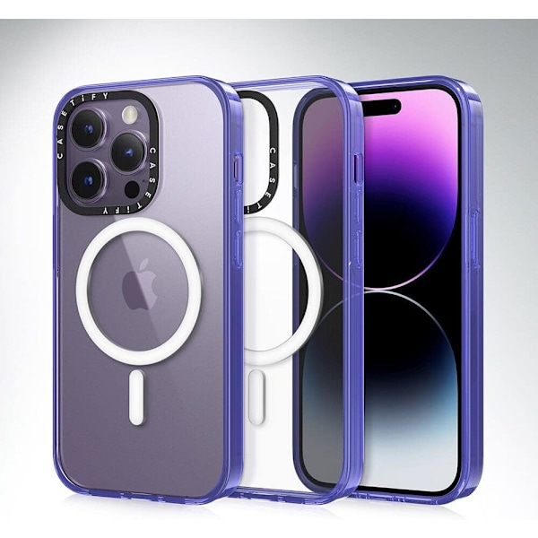 Kompakt iPhone 14 Pro Deksel [2X Militær Grad Falltestet / 1,2m Fallbeskyttelse/Kompatibel med Magsafe] - Klar Svart Klar Svart iPhone 14 Pro