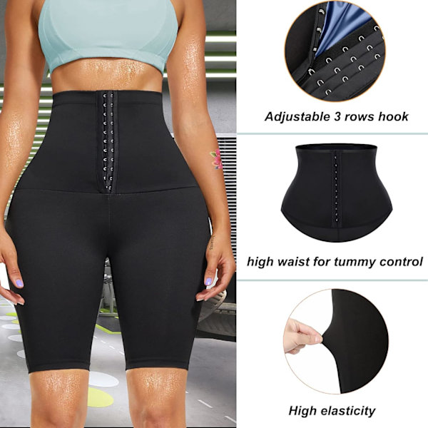 Bastu Leggings Svettpants för Kvinnor Hög Midja Kompression Slankande Varm Thermo