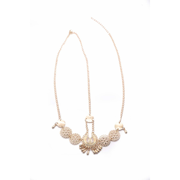 HMetal Chain Jewelry Headband Head Hair Band Tassels Pearl