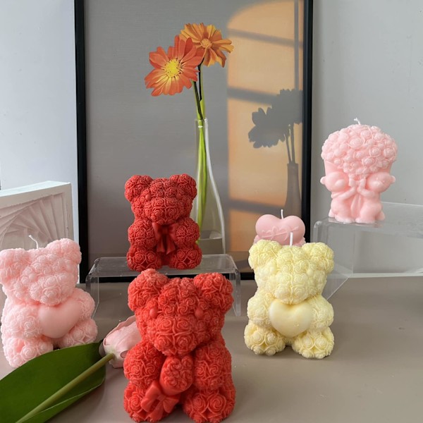 Mögel, 3D Rose Bear Mögel för kvinnor