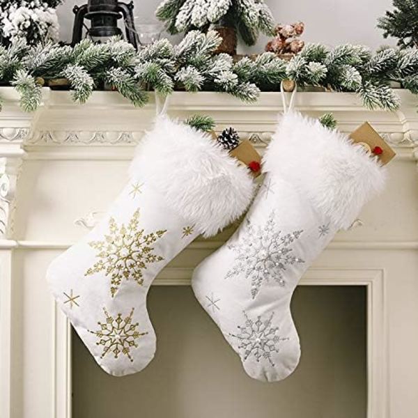 2-pack julstrumpor 19 tum pärlstrickade julstrumpor jul
