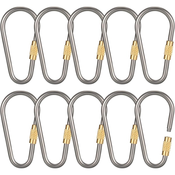 10 stk. Mini Titan Låseklips Holdbar D-Ring Låsesnap