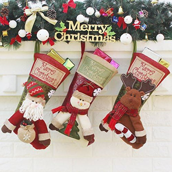 3-pack julstrumpor 18 tum stora lyxiga julstrumpor jul