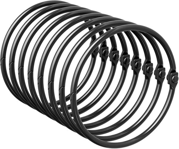 Duschdraperiringar, Bathway Duschdraperikrokar, Svarta Duschdraperiringar Rostfria, Anti-Drop Duschringar för Draperi, Duschkrokar för